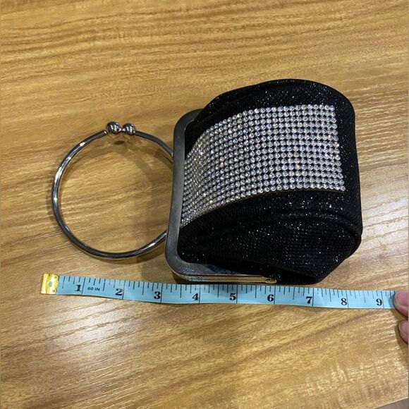 Rhinestone Mini Clutch Circle Handle Clasp Closure - Picture 6 of 6